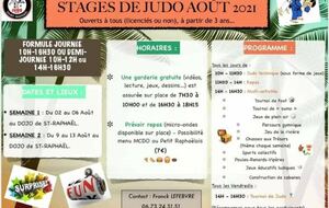 Stage de Judo Ete S31 Aout 2021 St Raphael